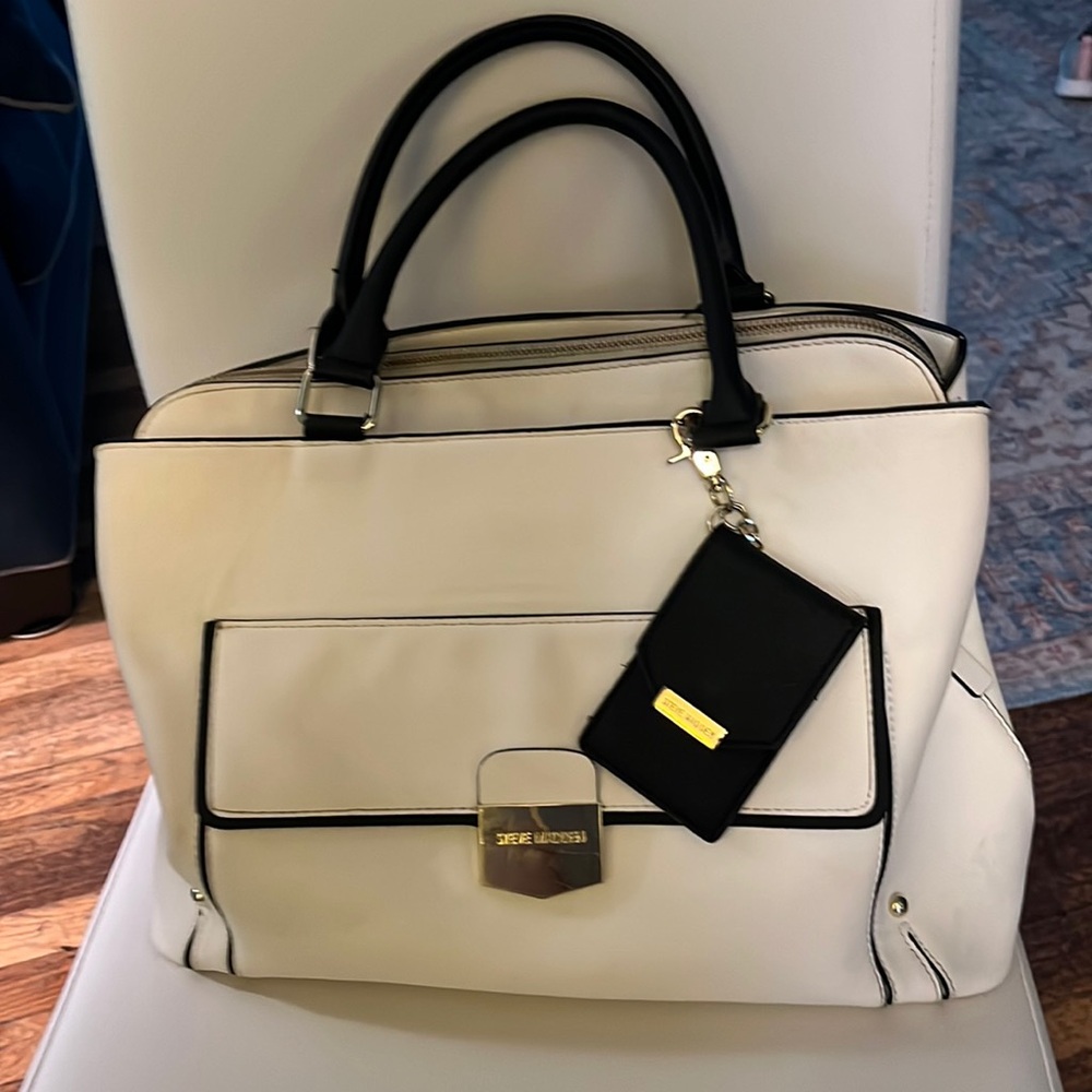 Steve Madden white leather tote. Never used.